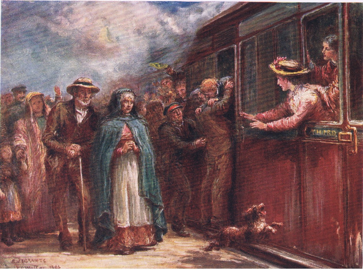 Off to America, from Peeps at Many Lands: Ireland Published by Adams & Charles, 1909 by Francis S. Walker