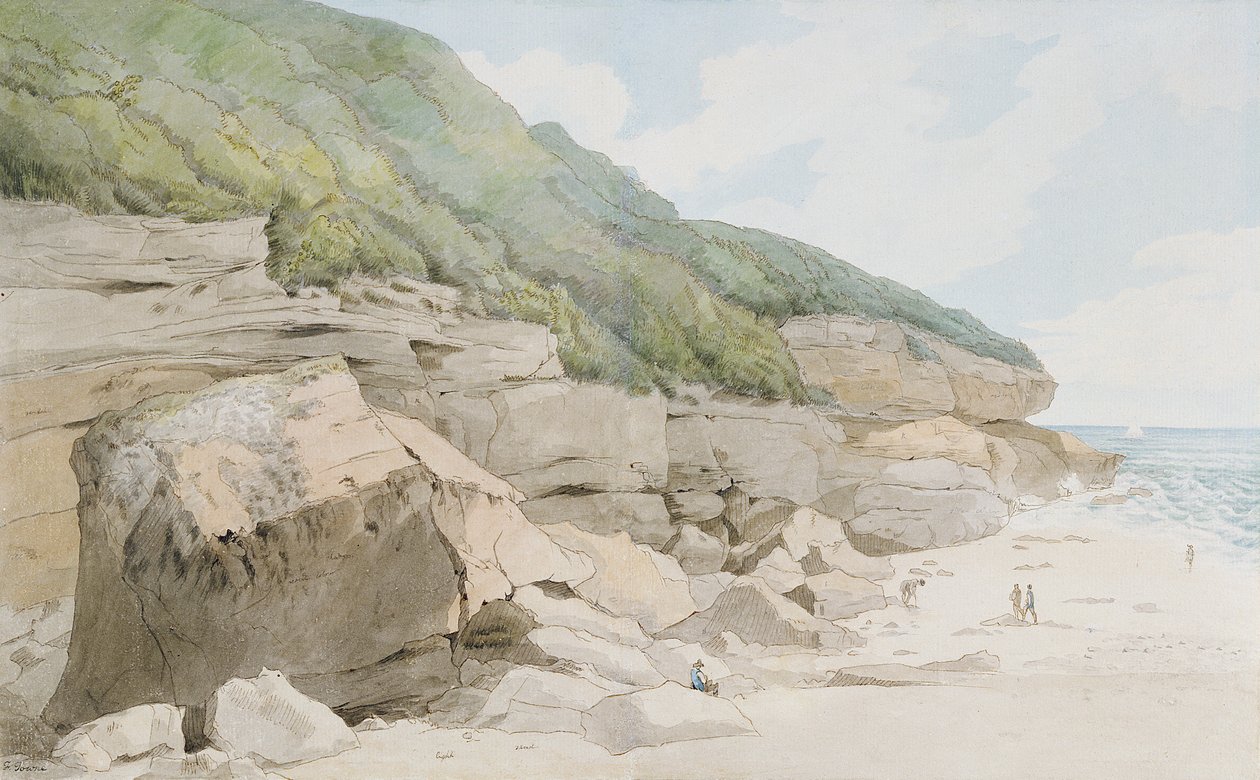 Beach Scene, Exmouth by Francis Towne