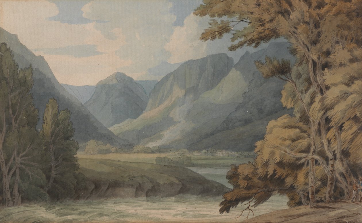 View in Borrowdale of Eagle Crag and Rosthwaite by Francis Towne