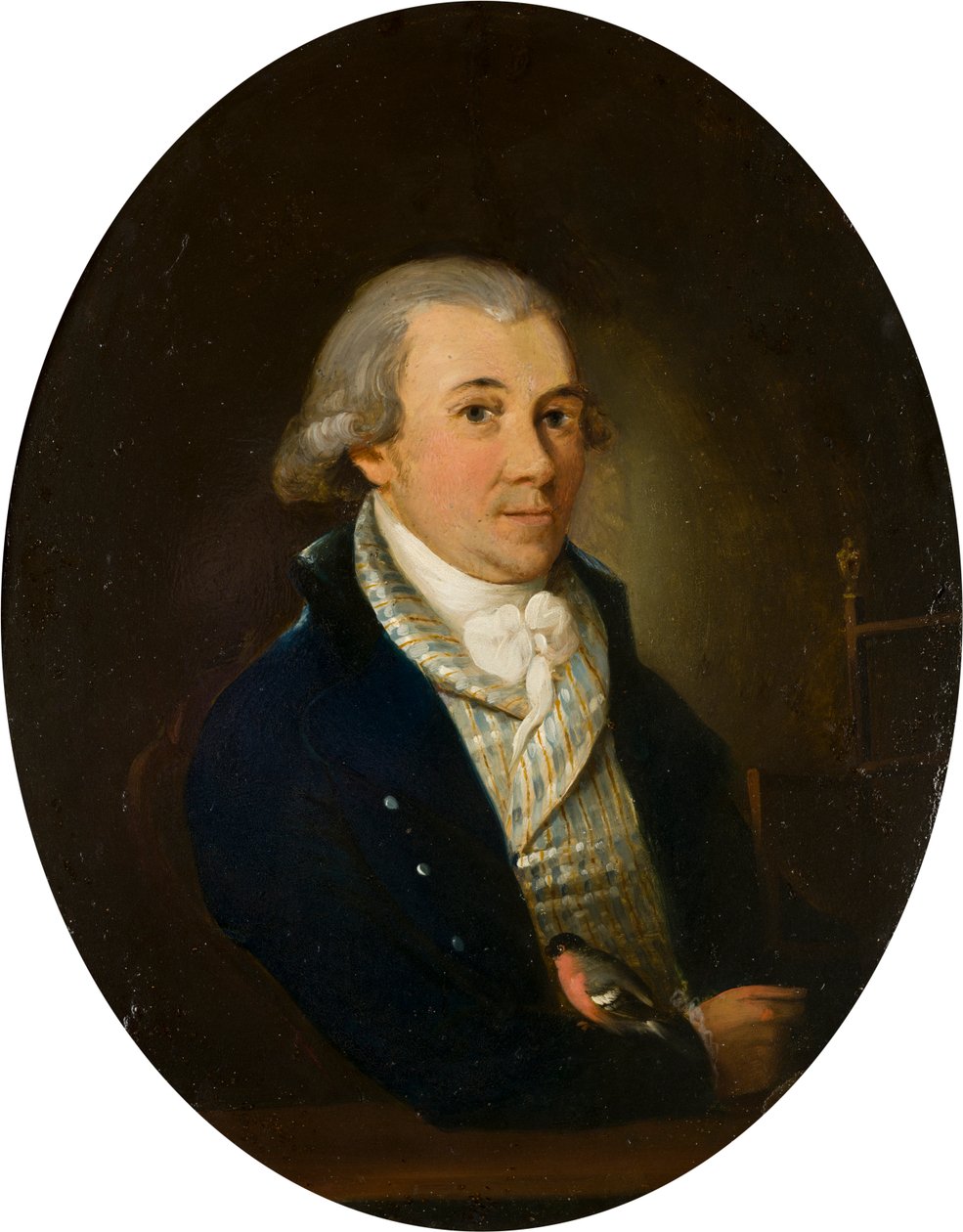 Portrait of a Gentleman with a Bullfinch, c.1794-1872 by Francis (attr. to) Alleyne