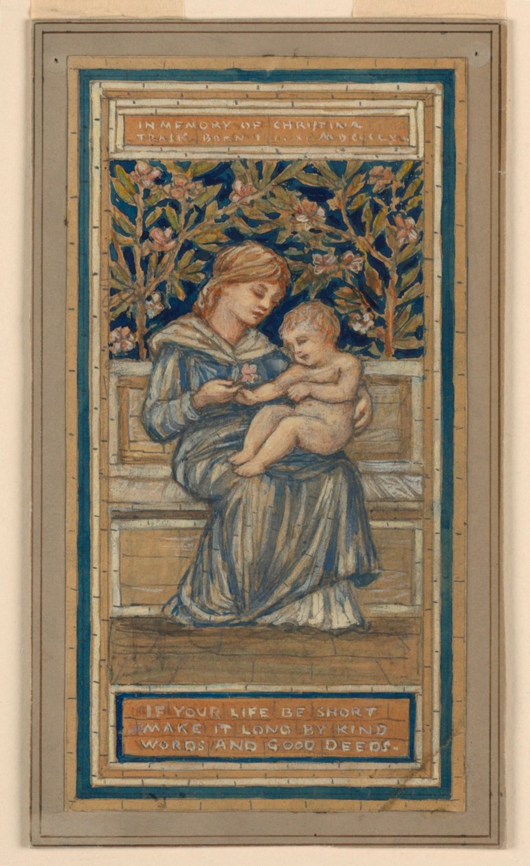 Design for Stained Glass Window in Memory of Christina Trask by Francis Augustus Lathrop