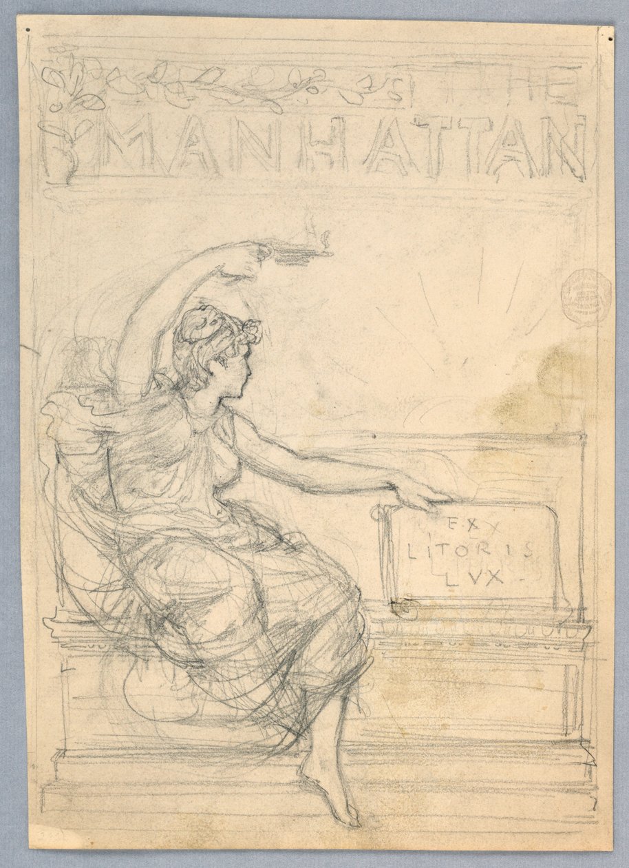 Design for the Cover of the Manhattan Illustrated Monthly Magazine by Francis Augustus Lathrop
