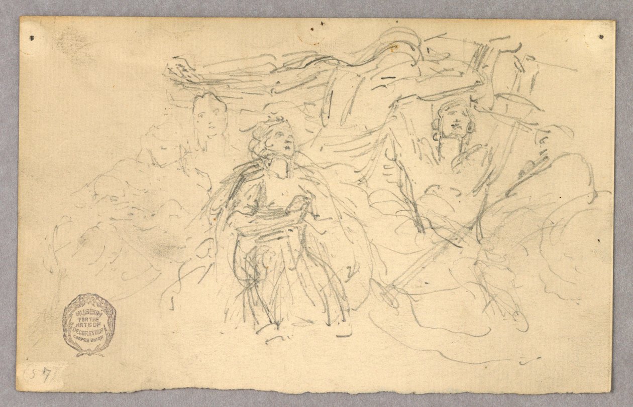 Sketch of Figural Group for Ascension by Francis Augustus Lathrop
