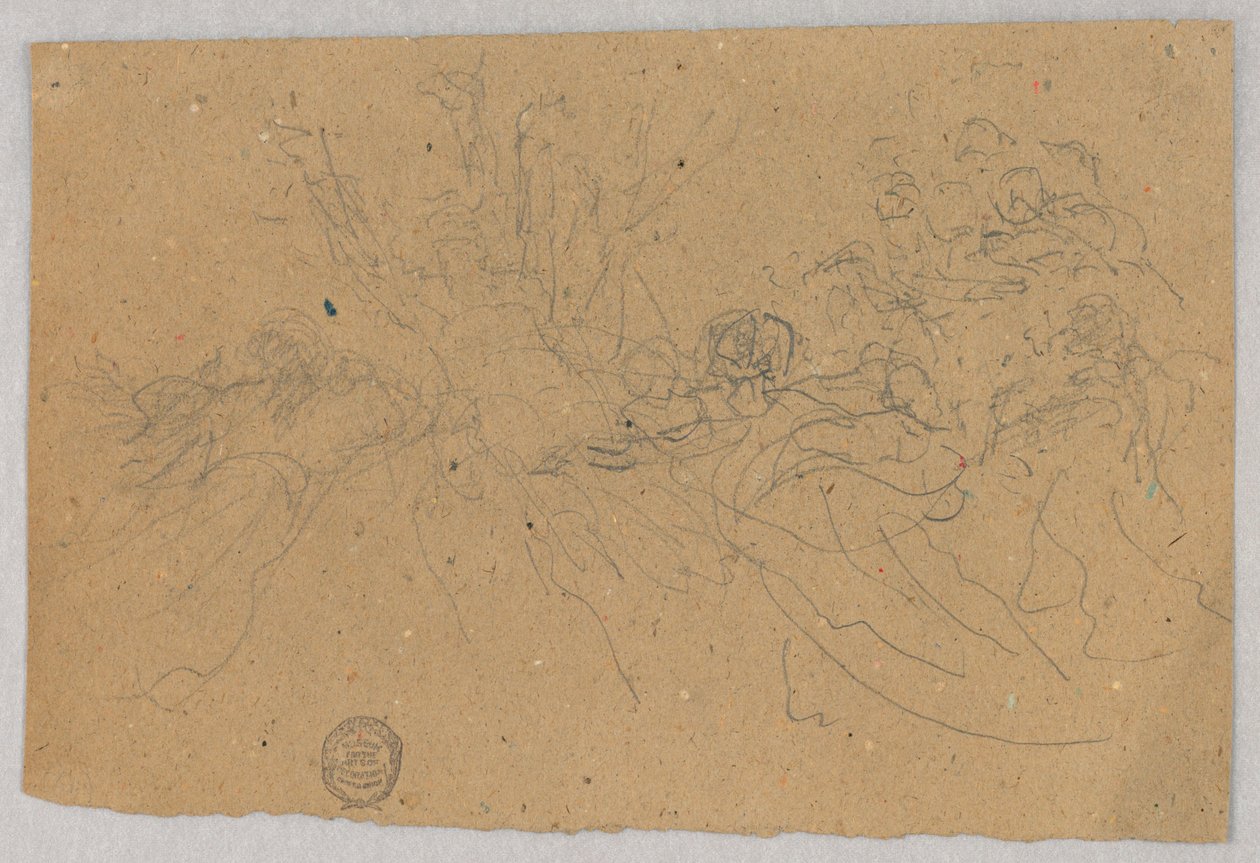 Sketch of Figural Group for Ascension by Francis Augustus Lathrop