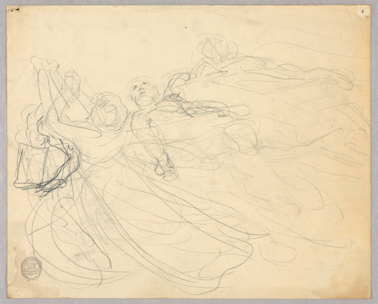 Sketch of Figural Group for Ascension by Francis Augustus Lathrop