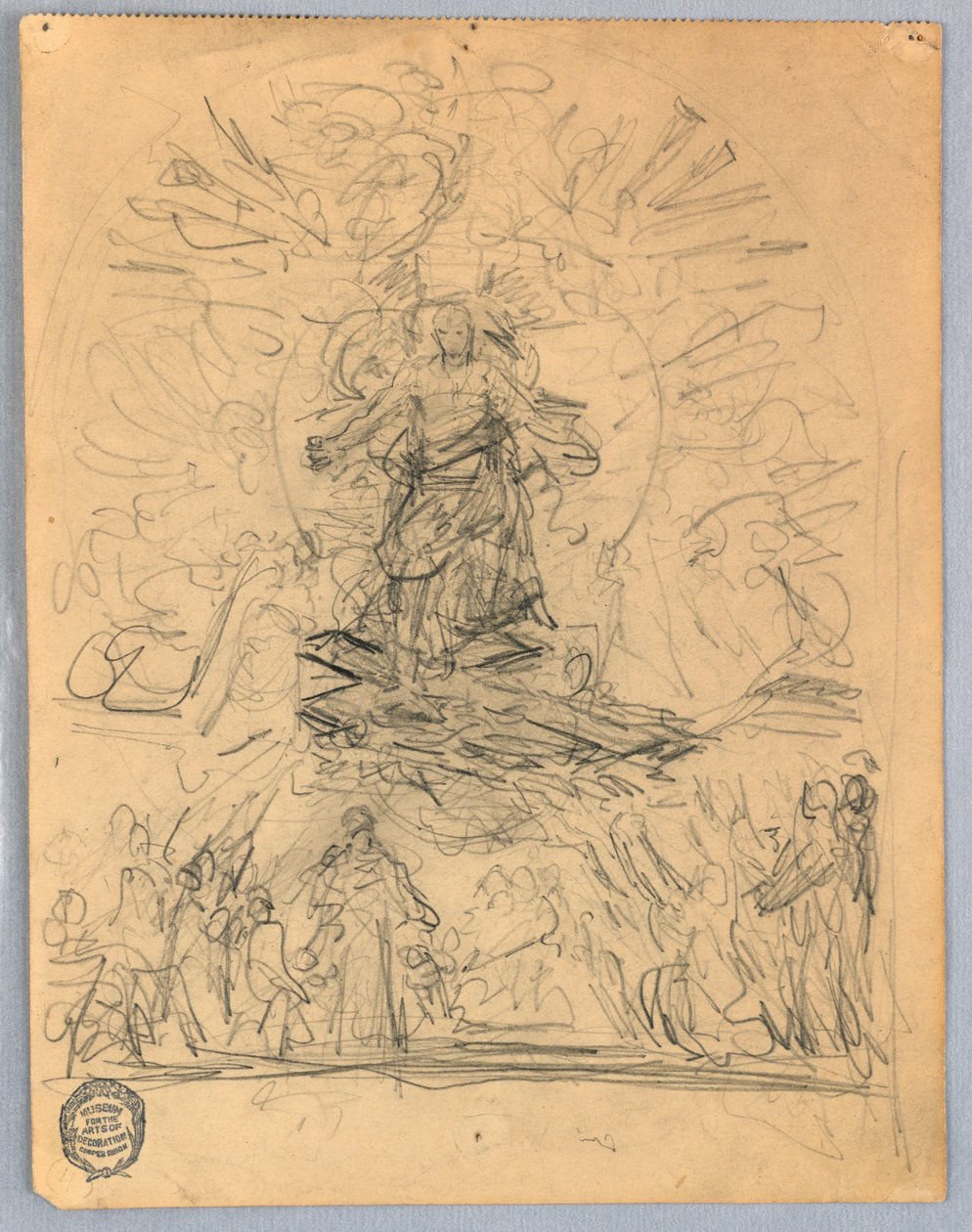 Sketch of Figure on a Cross by Francis Augustus Lathrop