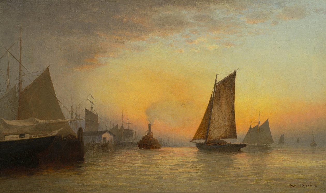 New York Harbor, N.Y., 1880 by Francis Augustus Silva