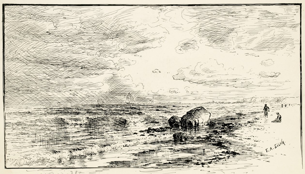 The Beach Near Point Judith, Rhode Island by Francis Augustus Silva
