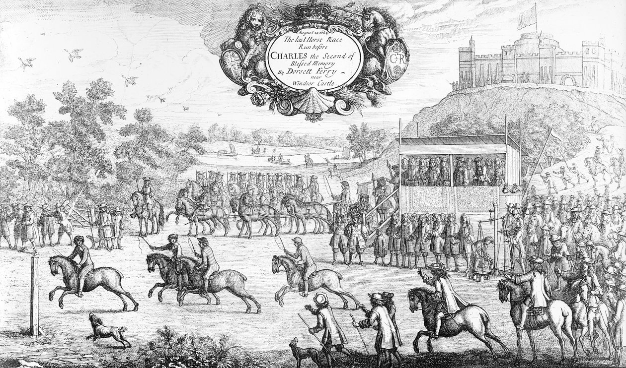 The Last Horse Race Run before Charles the Second of Blessed Memory by Dorsett Ferry, near Windsor Castle, August 24th 1684 by Francis Barlow