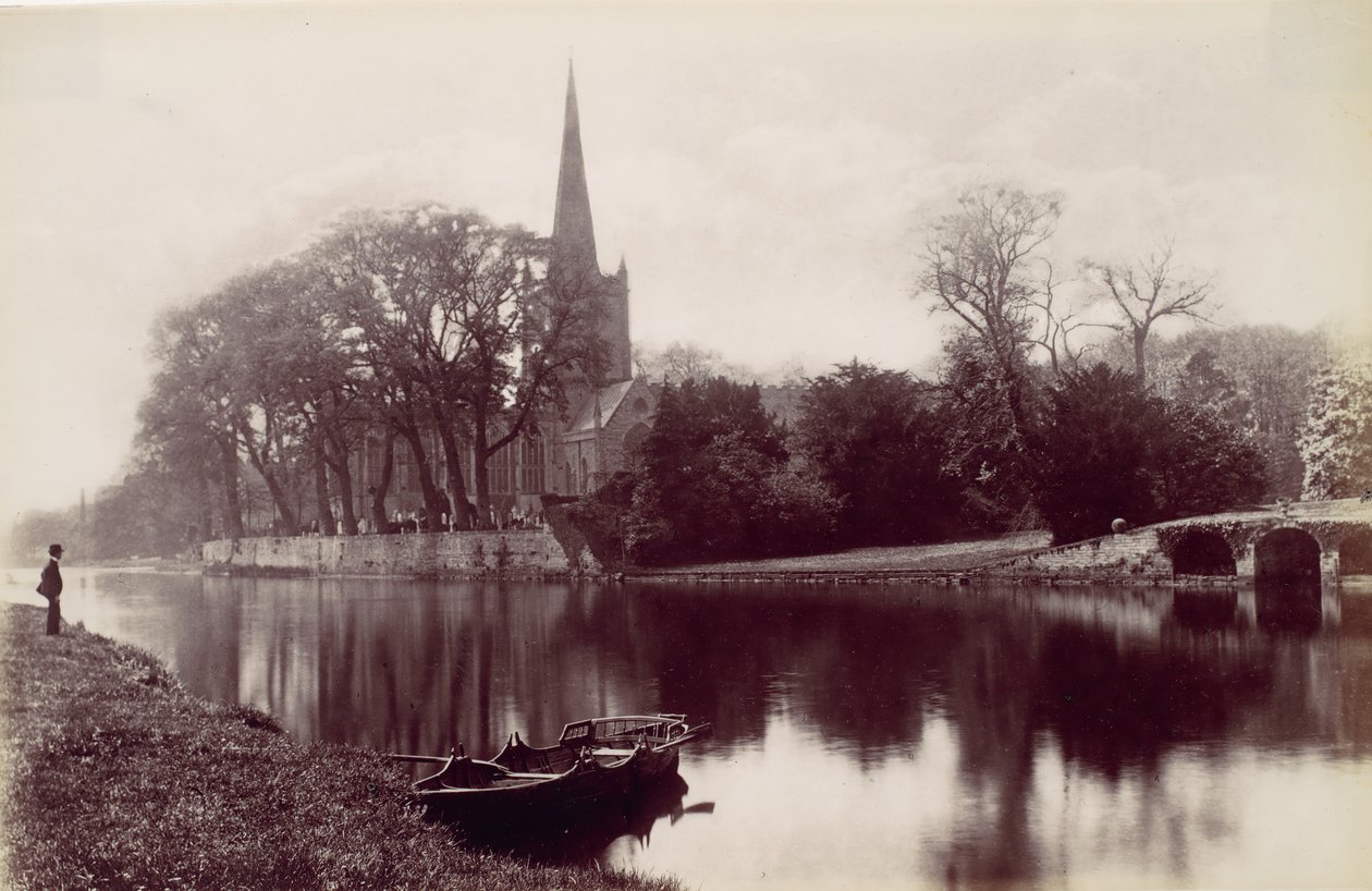 Stratford-on-Avon Church, from the Avon, 1870s by Francis Bedford