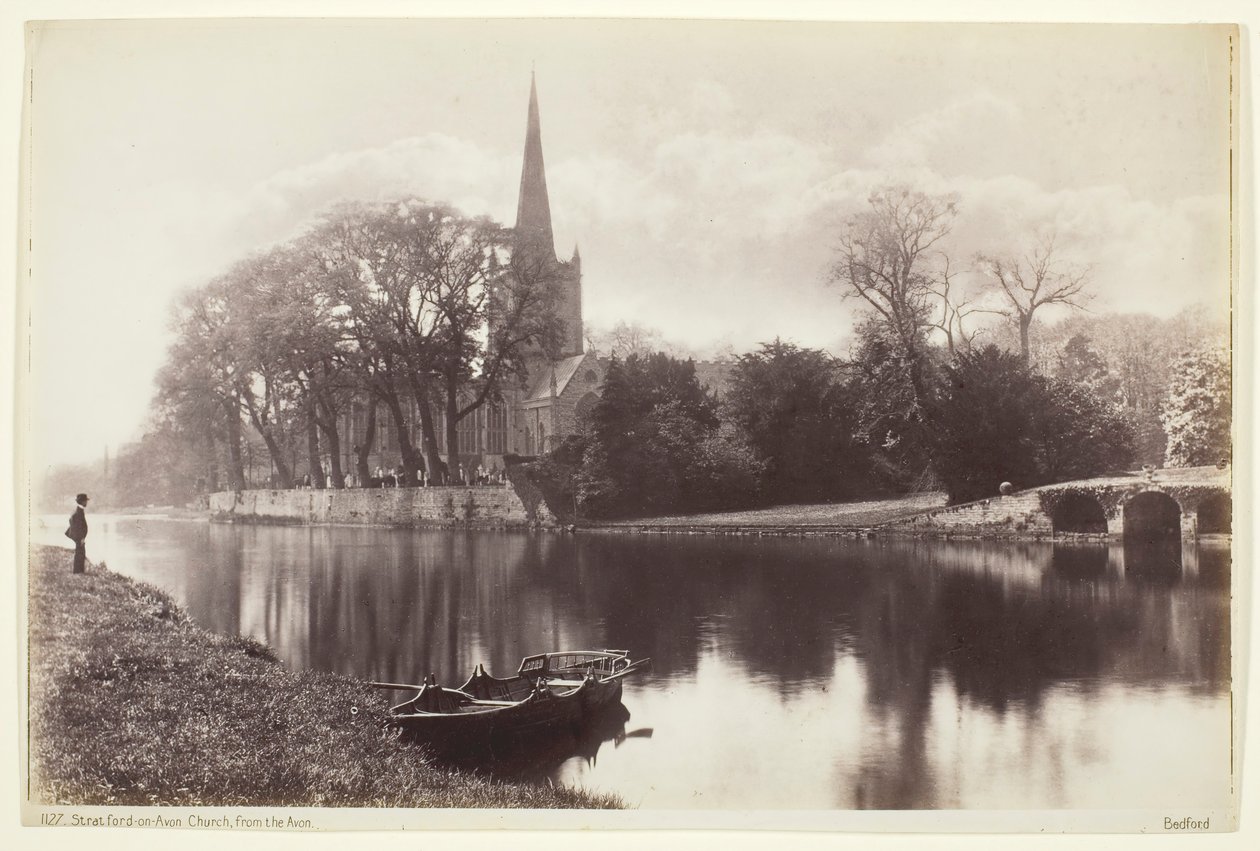 Stratford-on-Avon, Church from the Avon, 1860-94 by Francis Bedford