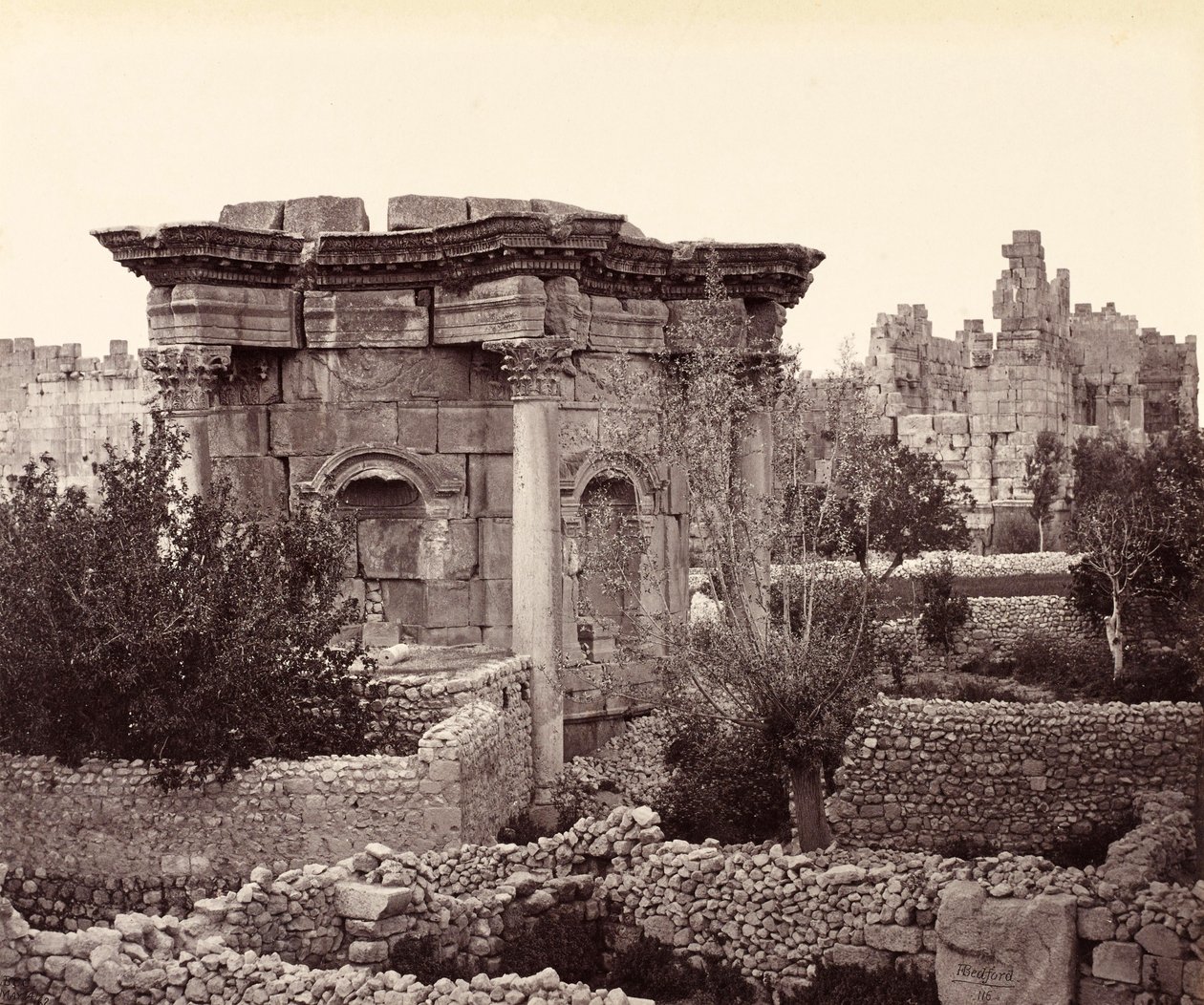 The Circular Temple (Temple of Venus), Baalbek by Francis Bedford