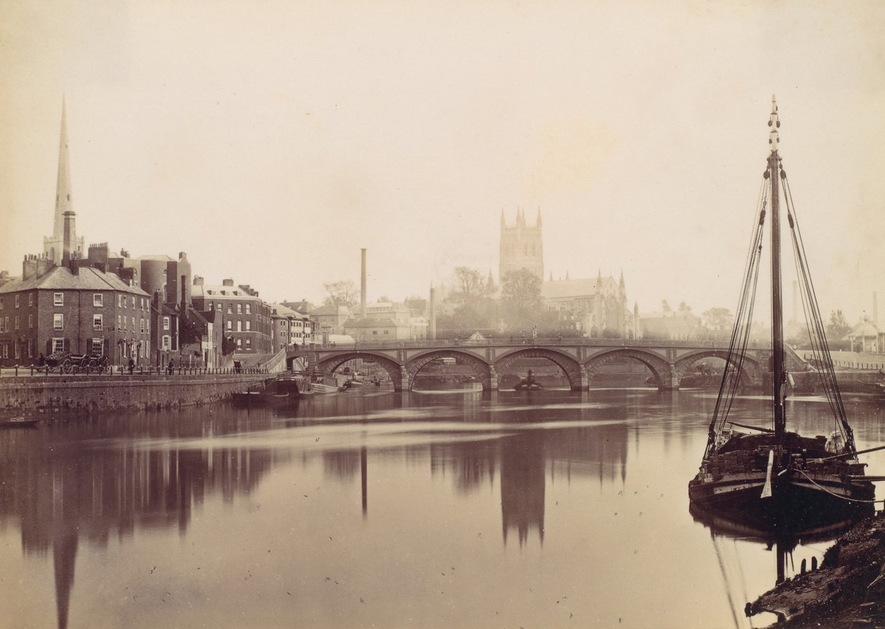 Worcester. From the Severn by Francis Bedford