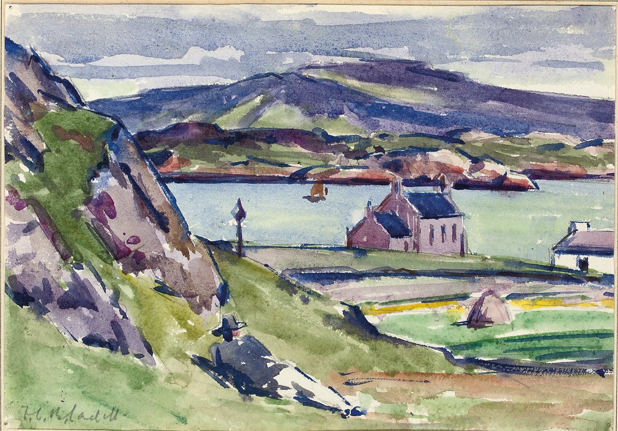 Figure and Kirk, Iona by Francis Campbell Boileau Cadell