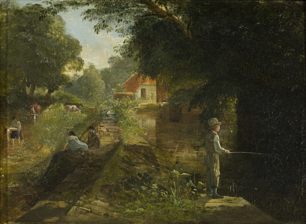 Boy Fishing, Stapleton, c. 1822-23 by Francis Danby