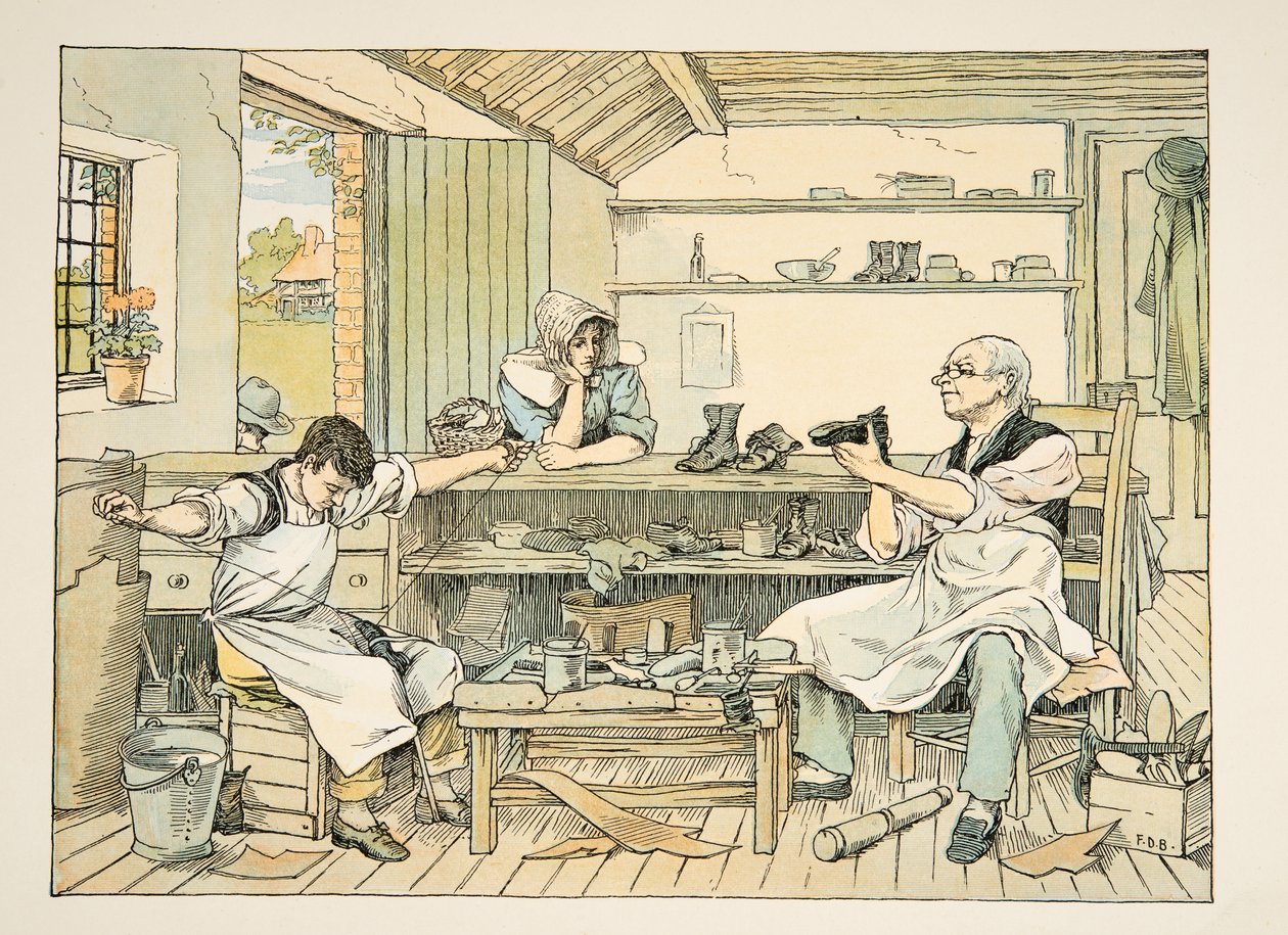 The Cobbler, from Four and Twenty Toilers, published 1900 by Francis Donkin Bedford