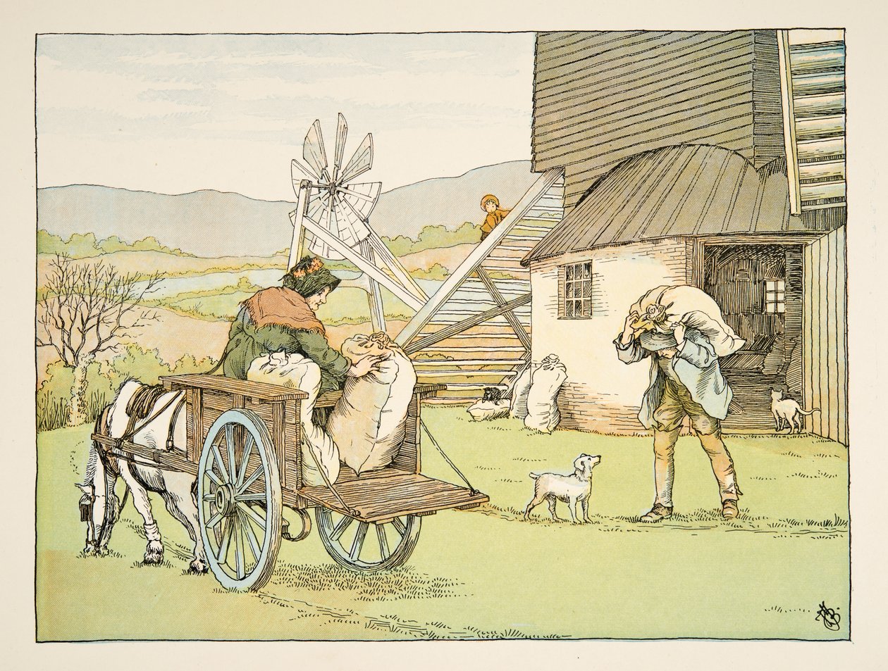 The Miller, from Four and Twenty Toilers, pub. 1900 by Francis Donkin Bedford
