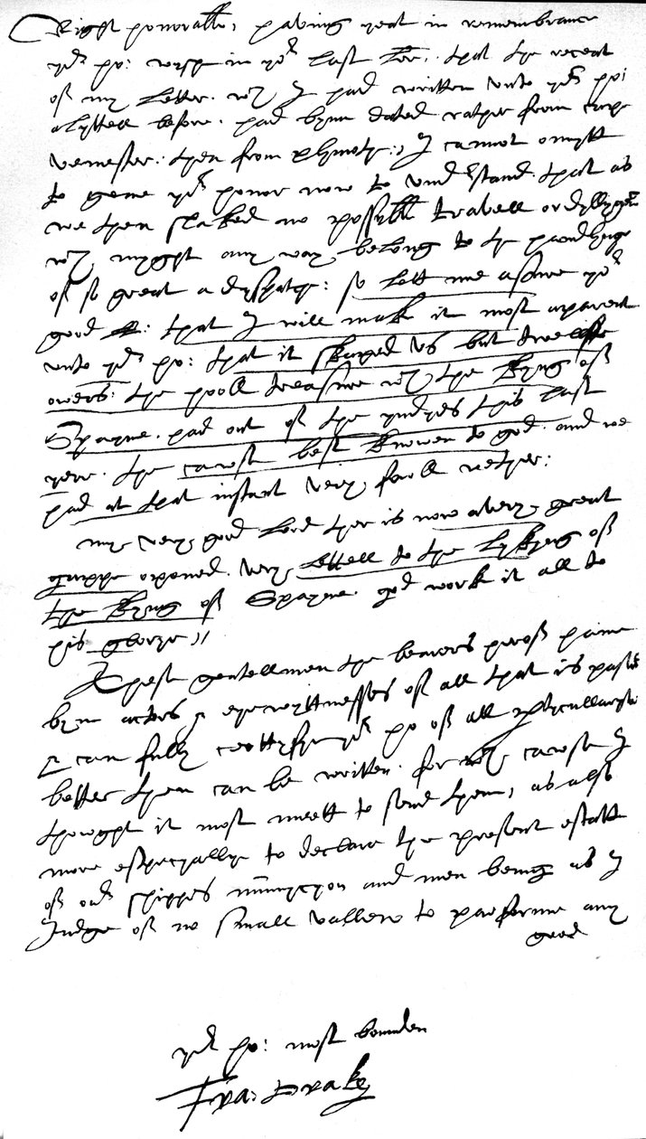 Letter to William Cecil, Lord Burghley, Lord High Treasurer, Written on Board His Flagship, 