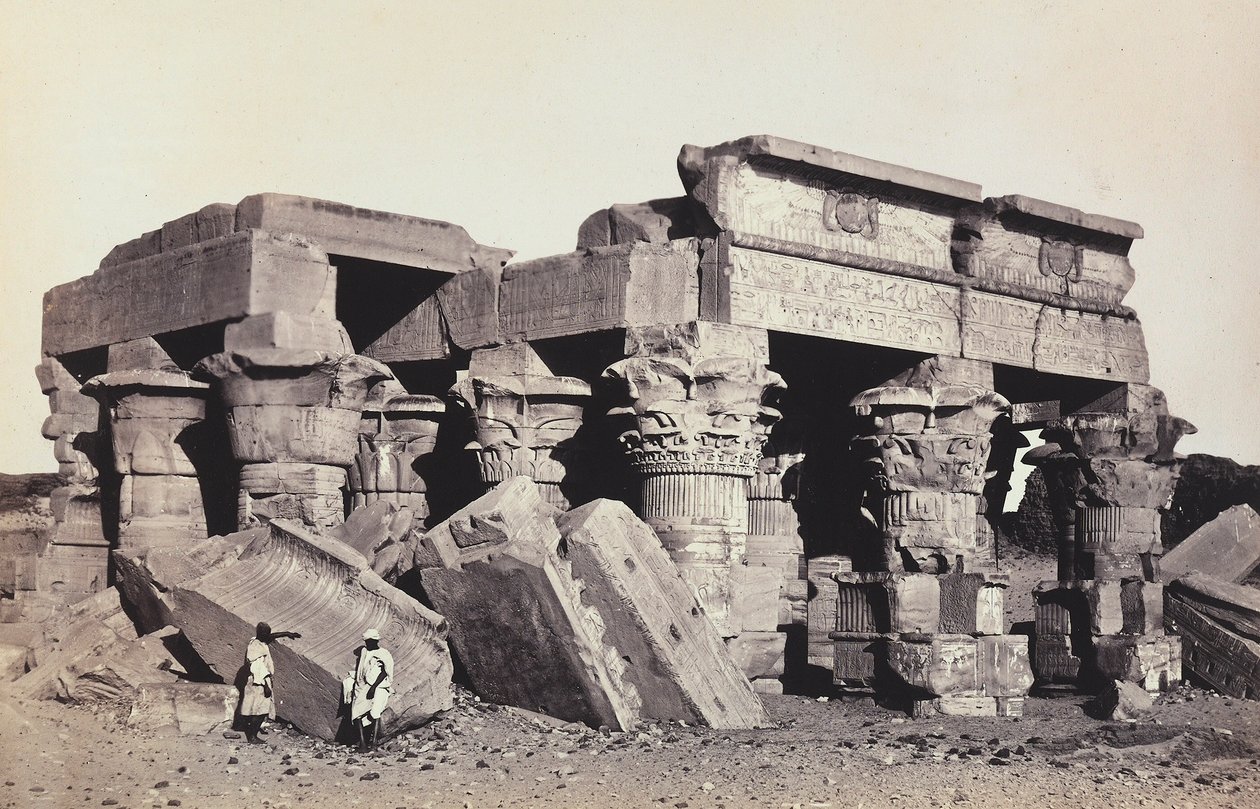 "Egypt and Palestine": ruins of the temple of Sobek and Haroeri of Kom Ombo, Upper Egypt by Francis Frith