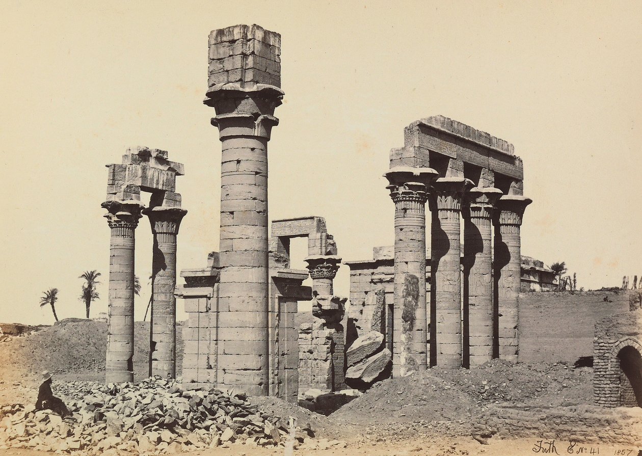 The Ruins of the City of Hermonthis with the Temple of Cleopatra in Armant (Erment) near Thebes, Egypt by Francis Frith