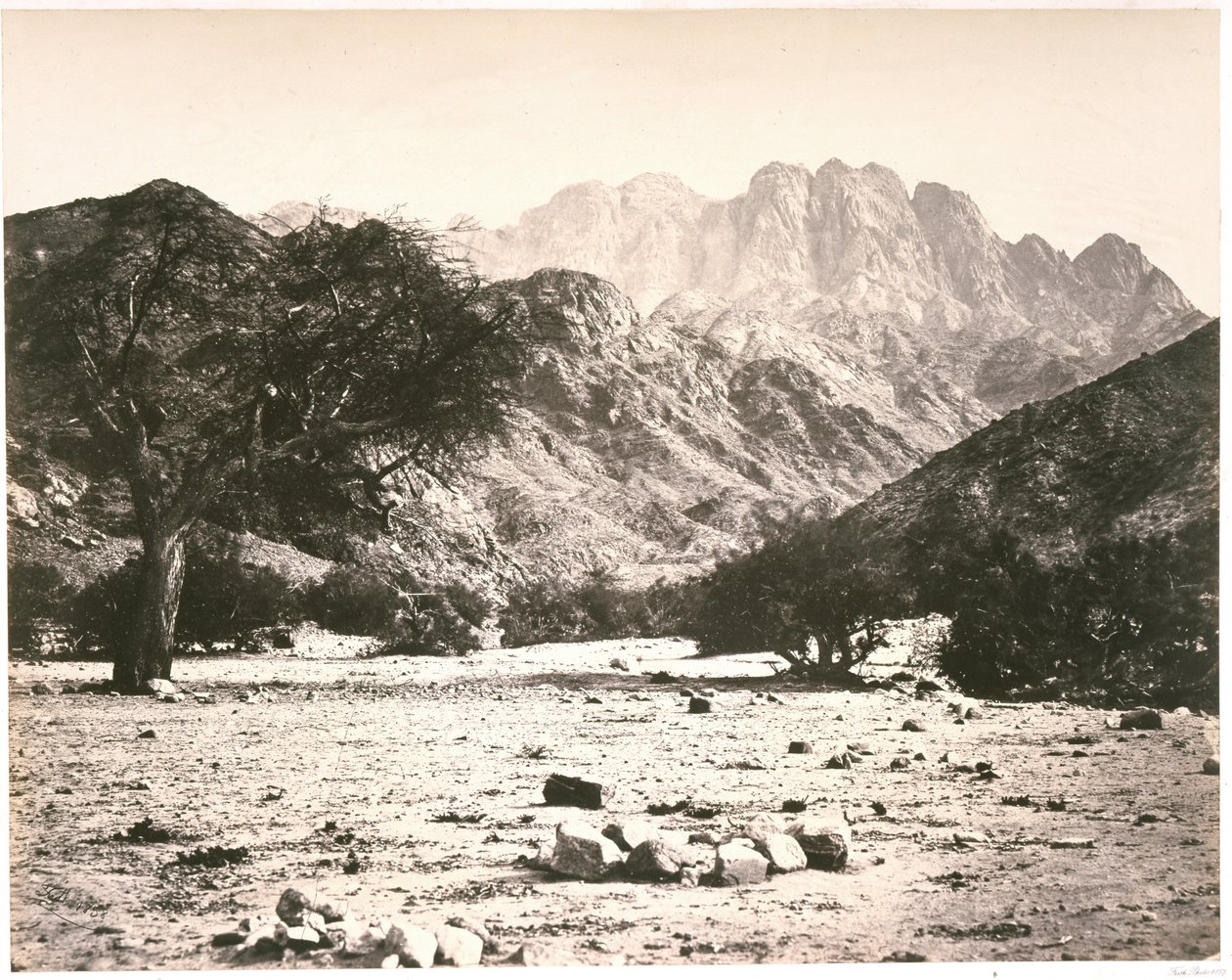 Mount Serbal, from the Wadi Feyran by Francis Frith