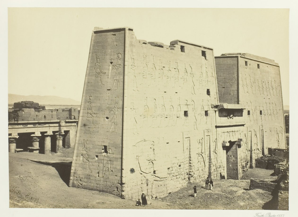 The Great Pylon at Edfou, Upper Egypt, 1857 by Francis Frith