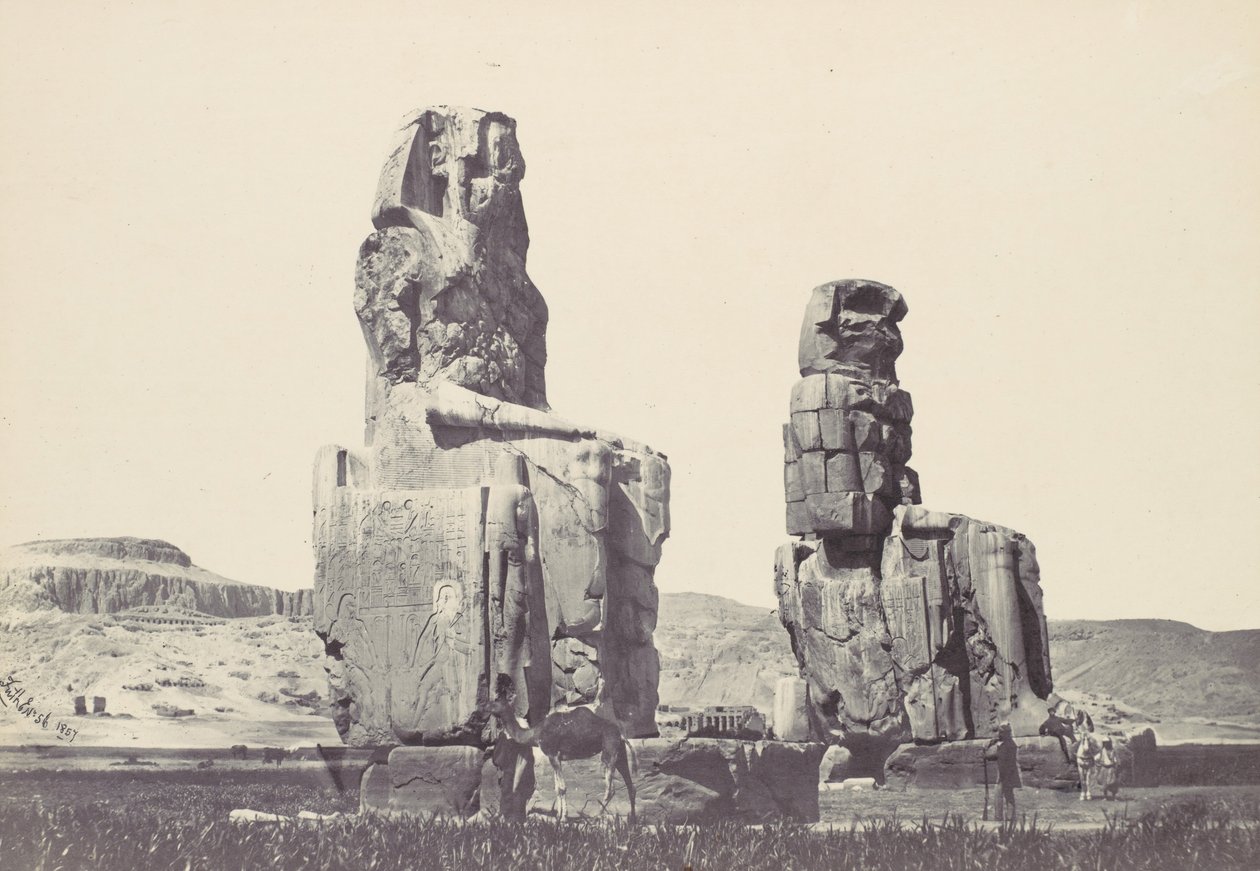 The Statues of Memnon. Plain of Thebes, 1857 by Francis Frith