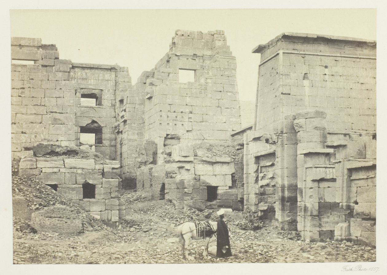 The Temple Palace, Medinet Habu by Francis Frith