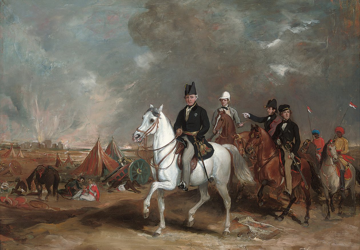 The Viscount Hardinge, Governor-General of India, Accompanied by His Two Sons and Colonel Wood, on the Battlefield of Ferozeshah by Francis Grant