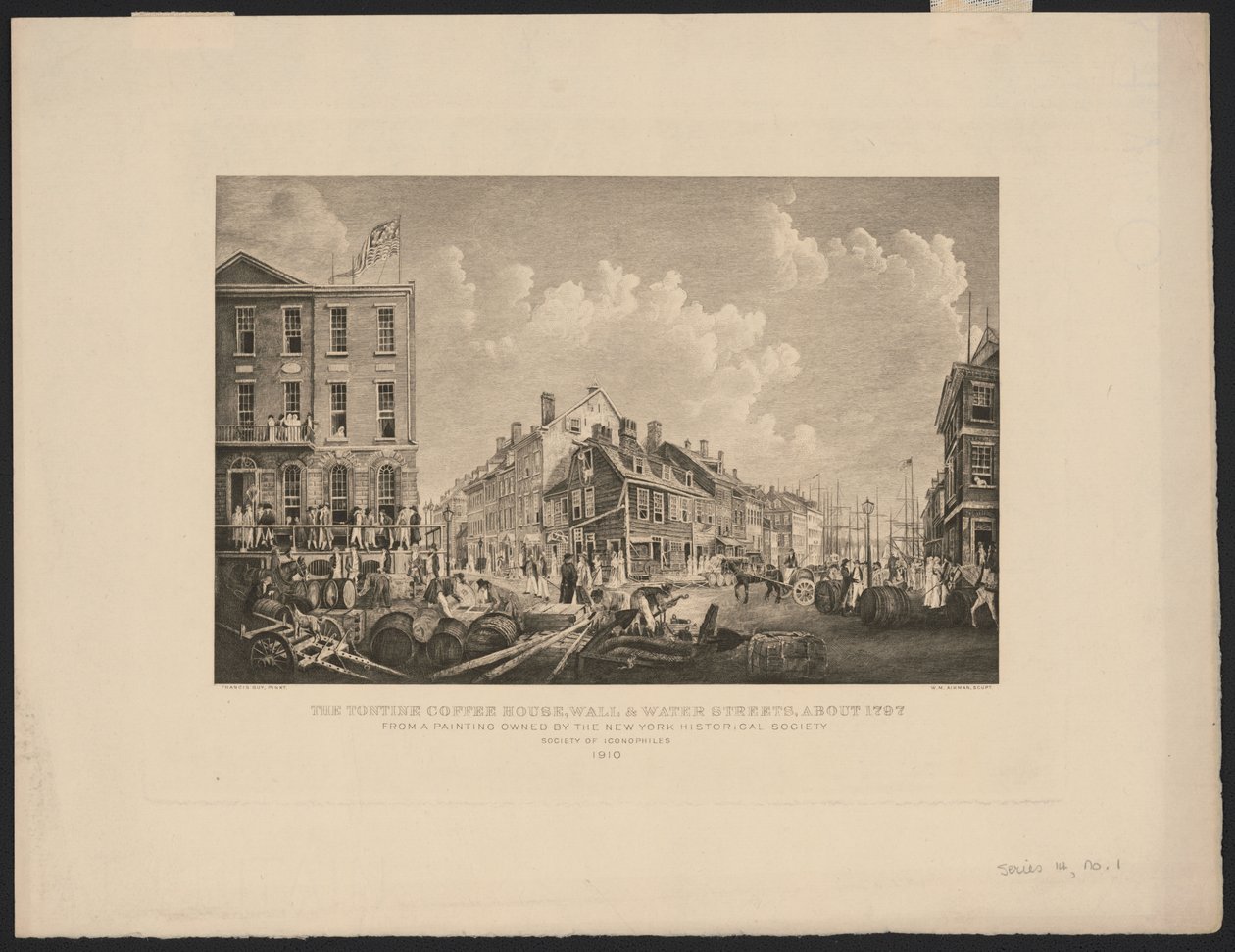 Tontine Coffee House on Wall Street, New York by Francis Guy