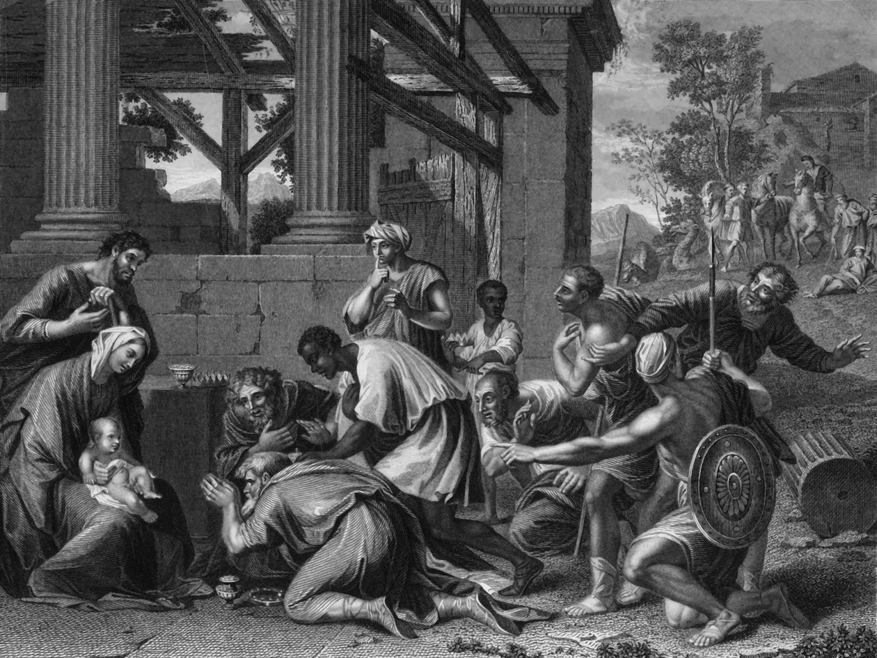 They Presented Him with Gifts, Gold, and Frankincense and Myrrh by Francis Holl