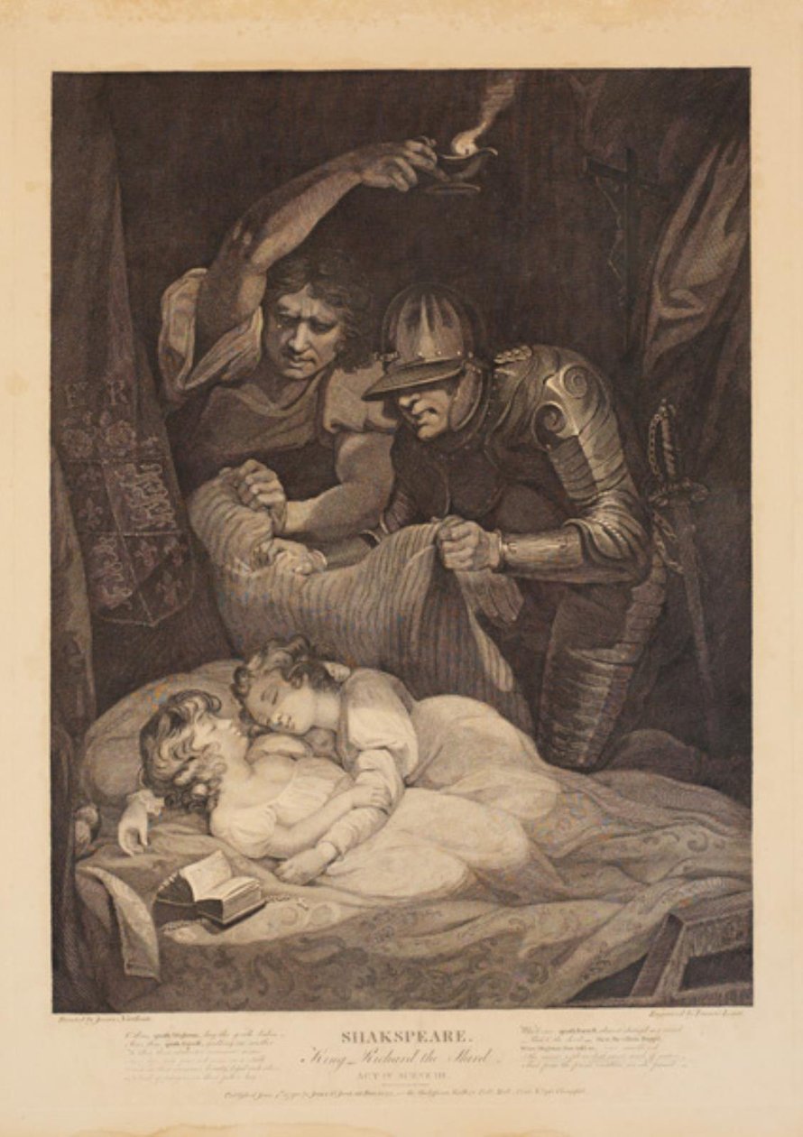 The Murder of Edward V and His Younger Brother, the Duke of York. From William Shakespeare