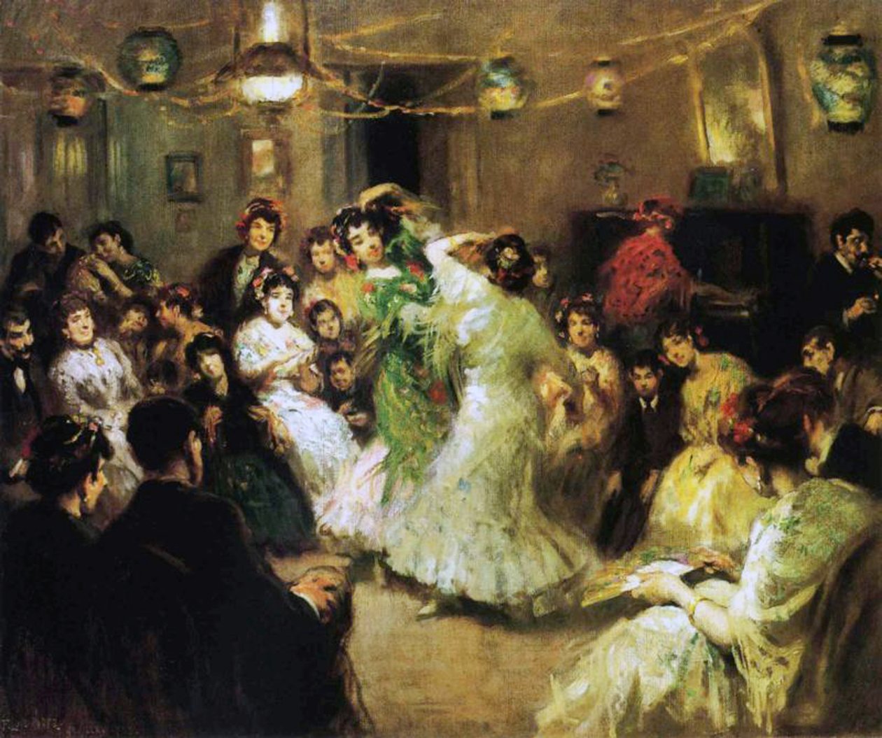 A Flamenco Party at Home, 1908 by Francis Luis Mora