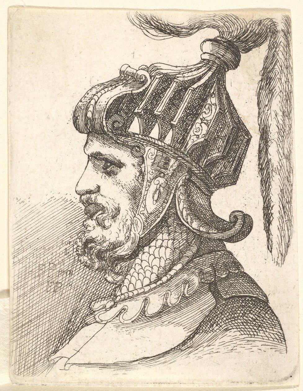 Helmeted Head by Francis Place