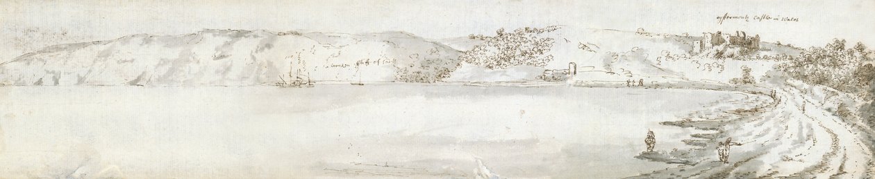 Oystermouth Castle, c.1678 by Francis Place