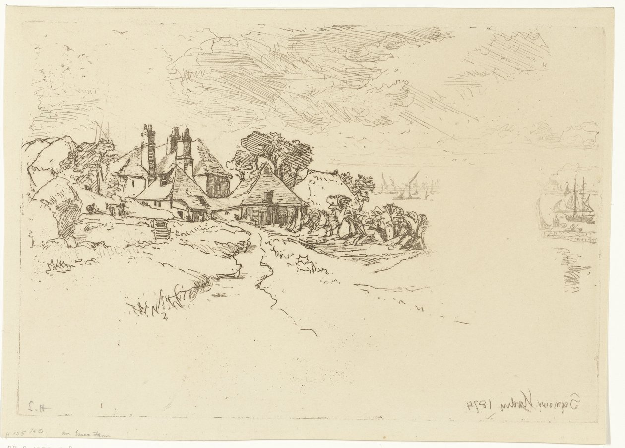 The Farm in Essex (An Essex Farm) by Francis Seymour Haden (Sir) (signed by artist)