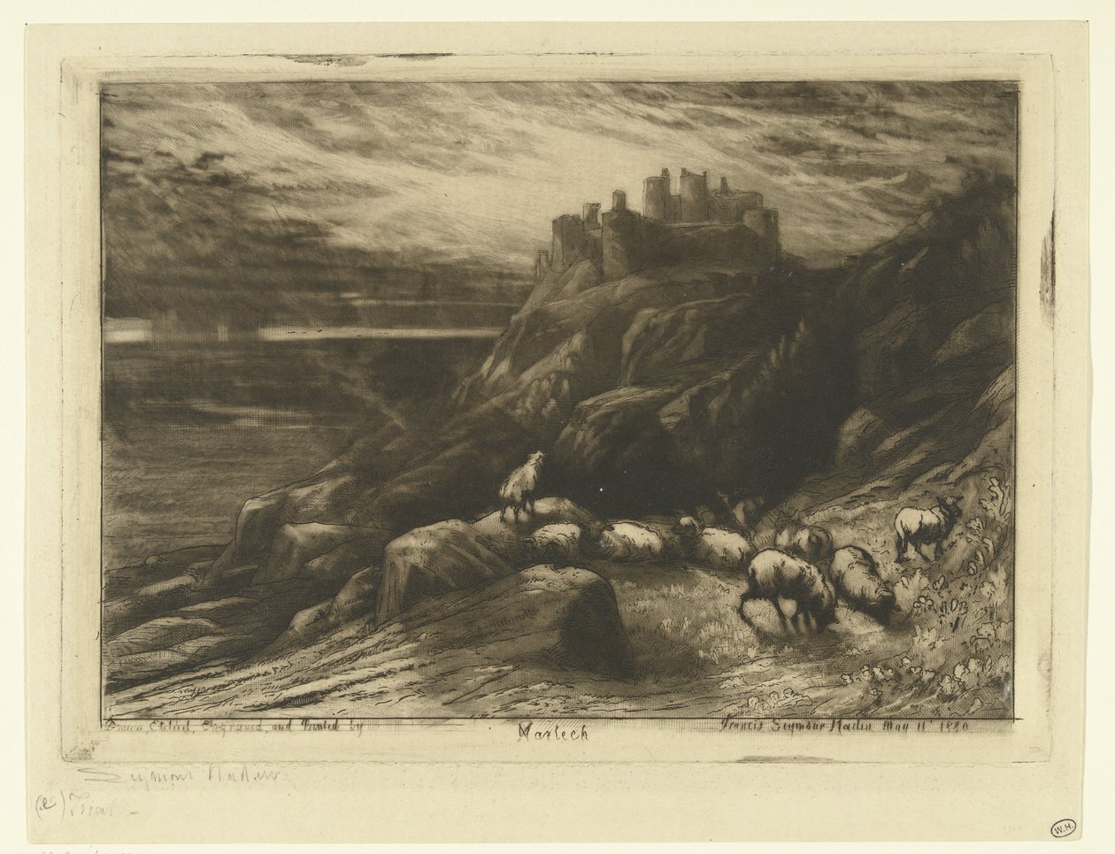 Harlech Castle in Wales (Harlech) by Francis Seymour Haden (Sir) (signed by artist)