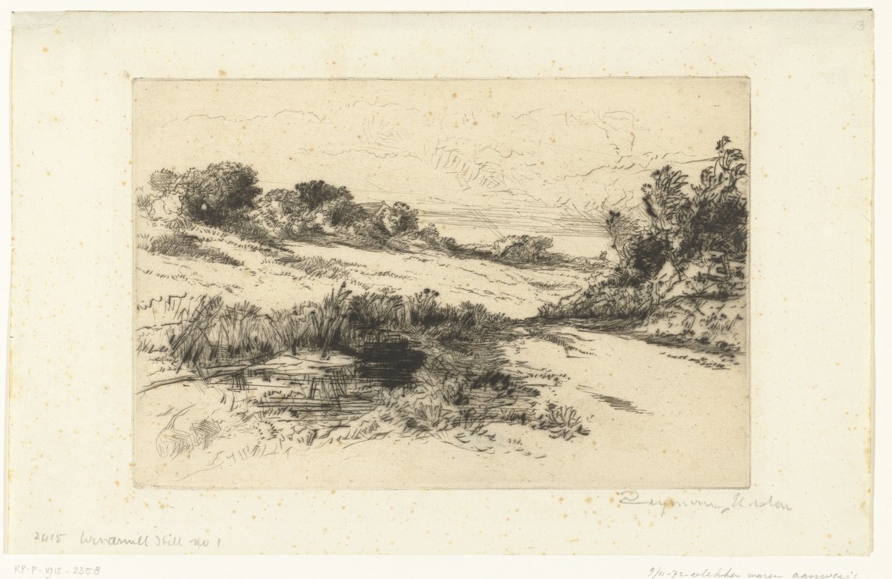 Hilly Landscape near Swanage by Francis Seymour Haden (Sir) (signed by artist)
