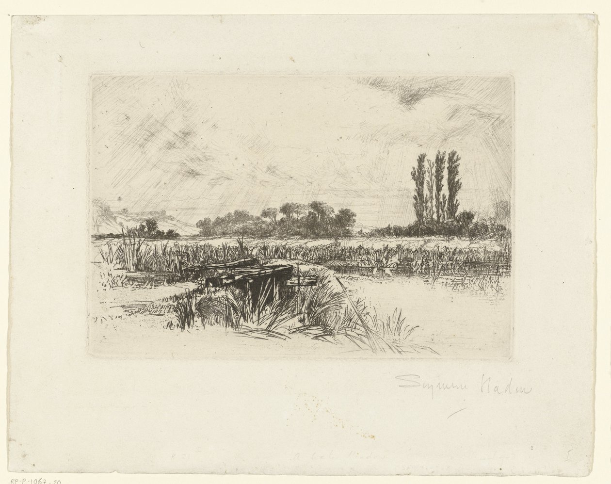 A Water Meadow by Francis Seymour Haden (Sir) (signed by artist)