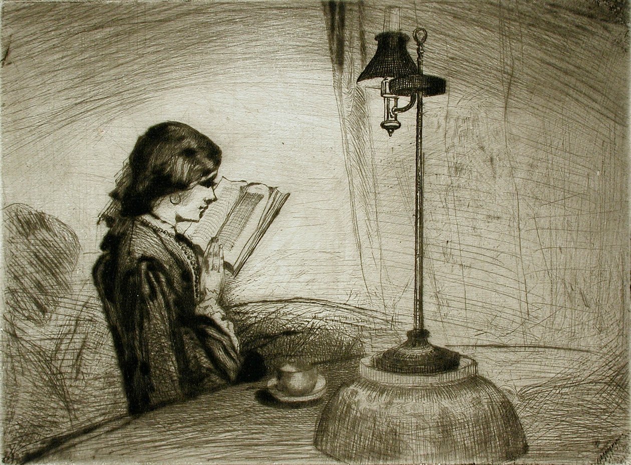 A Lady Reading by Francis Seymour Haden