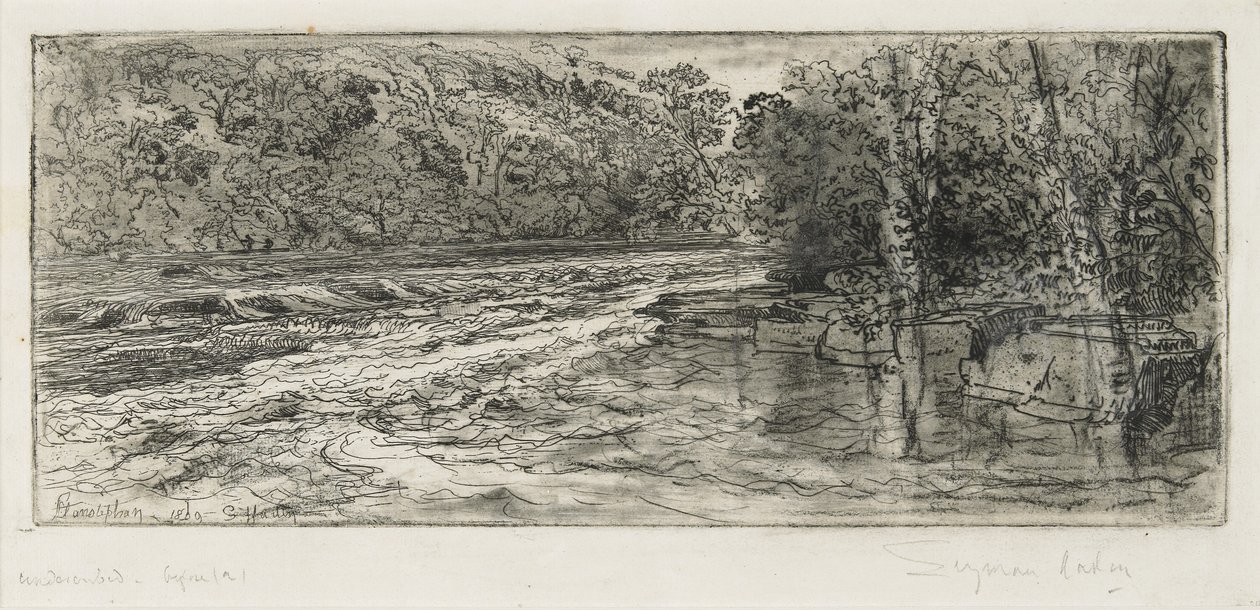 A Likely Place for a Salmon, 1889 by Francis Seymour Haden