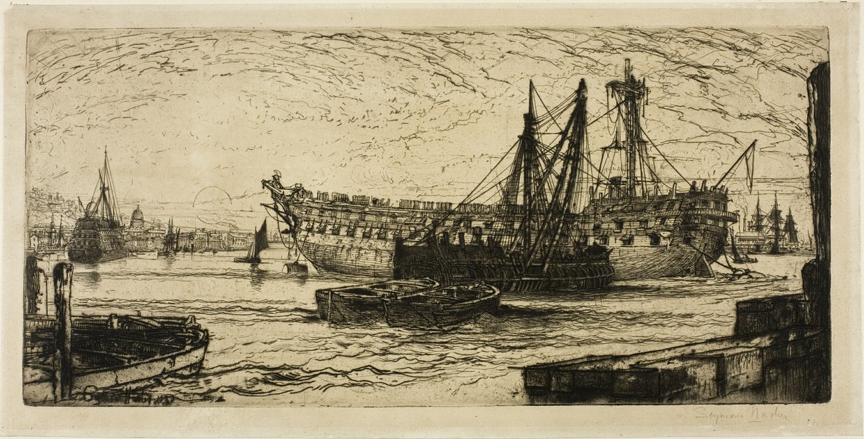 Breaking Up of the Agamemnon, No. I by Francis Seymour Haden