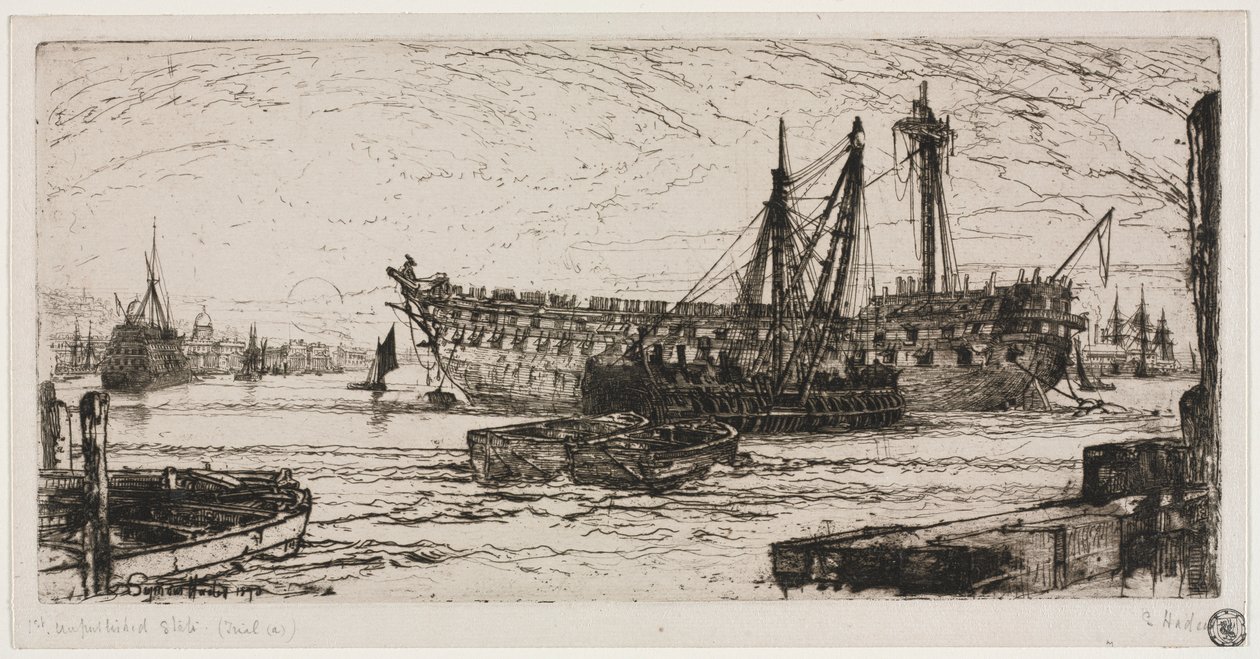 Breaking up of the Agamemnon by Francis Seymour Haden