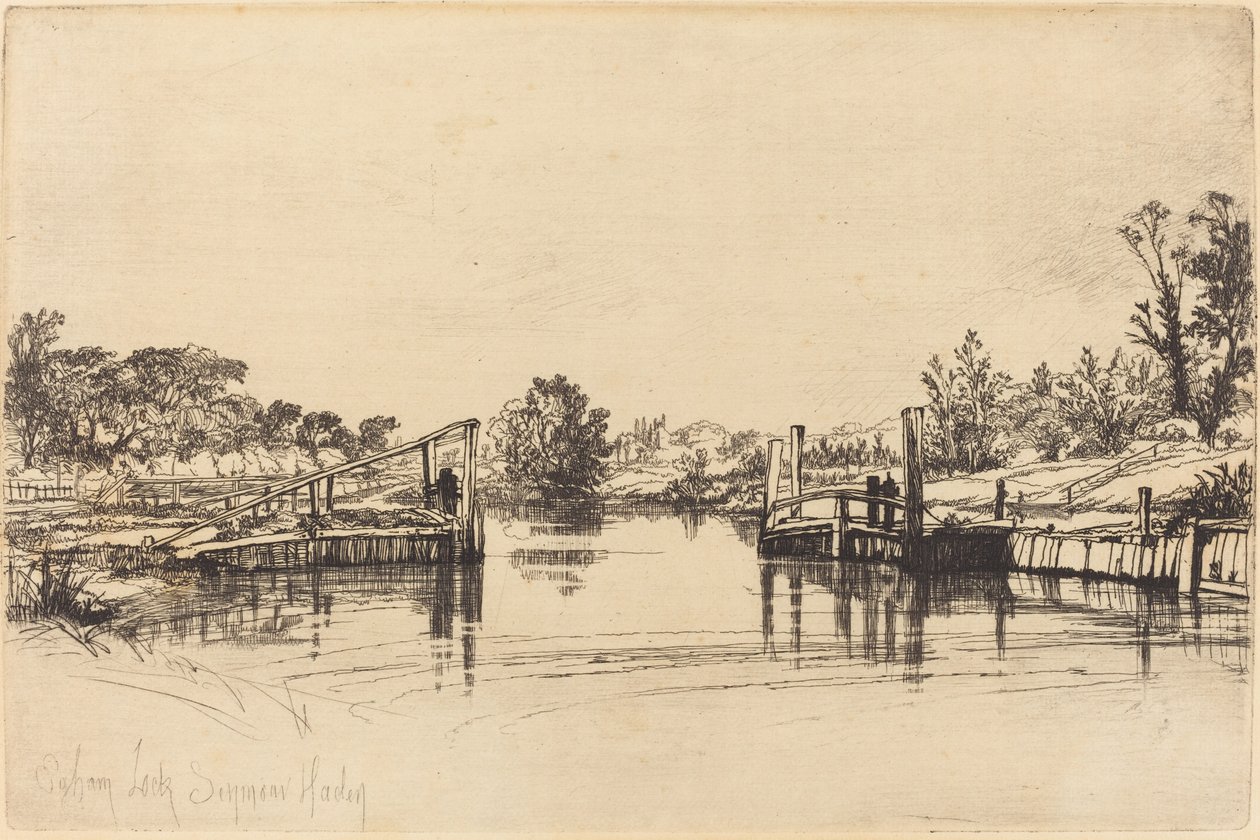 Eagham Lock by Francis Seymour Haden