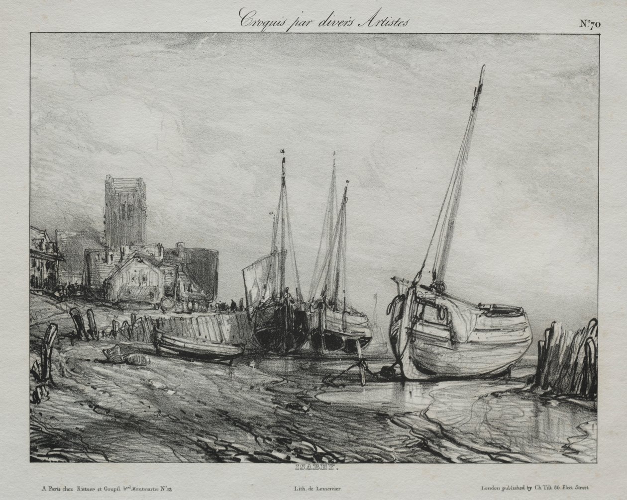 Fishing Boats along the Beach by Francis Seymour Haden