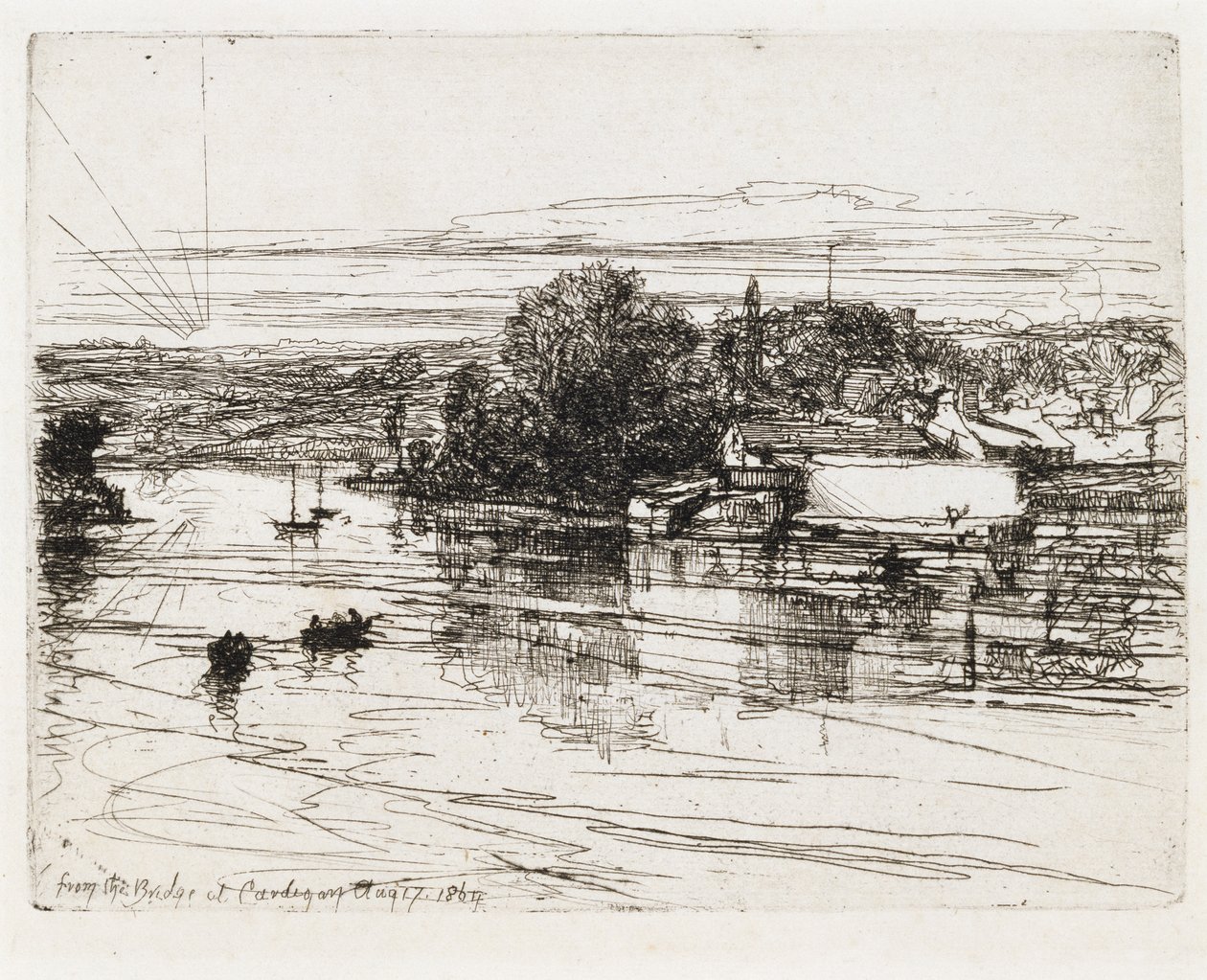 From the Bridge at Cardigan by Francis Seymour Haden
