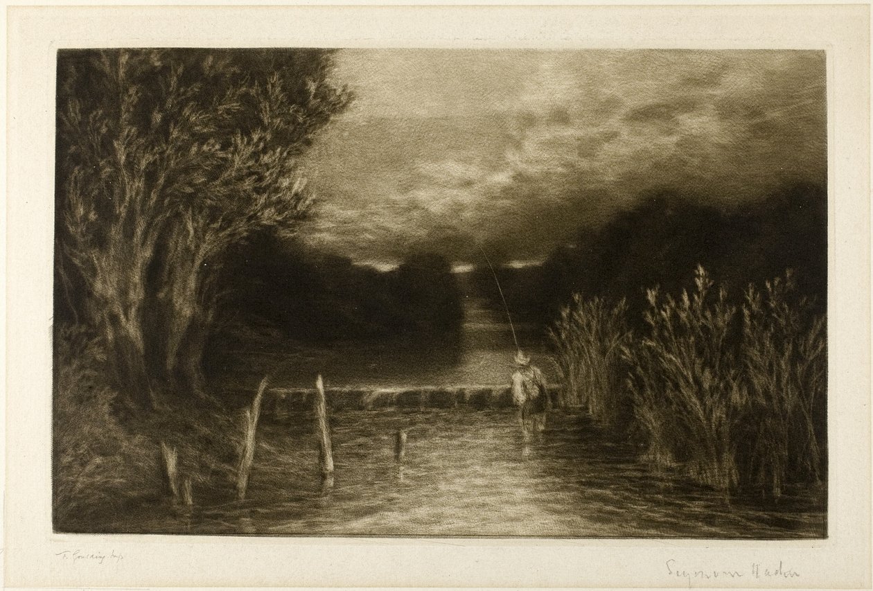 Grayling Fishing by Francis Seymour Haden