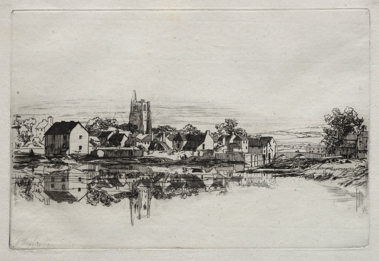 Kidwelly Town by Francis Seymour Haden