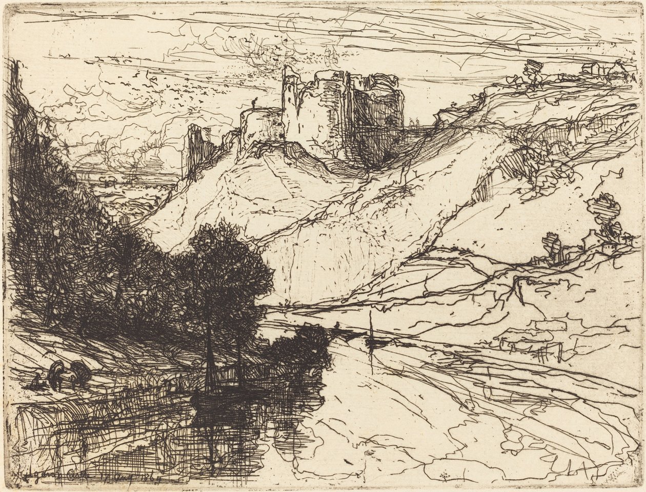 Kilgaren Castle by Francis Seymour Haden