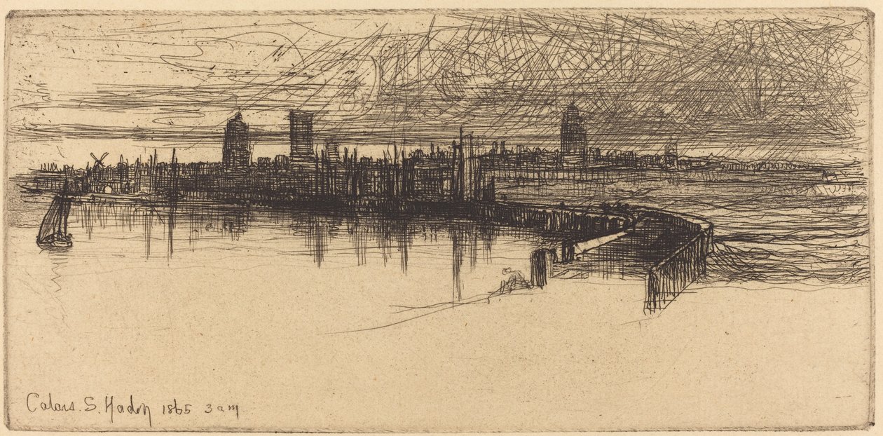 Little Calais Pier by Francis Seymour Haden